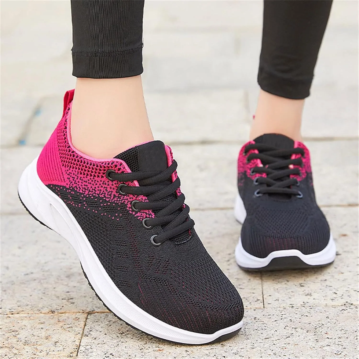 Womens Sneakers Air Cushion Wide Width Toe Walking Running Shoes Arch Support Mesh Breathable Lightweight Fashion Tennis Shoes Athletic Comfortable Casual Gym Work Sneakers