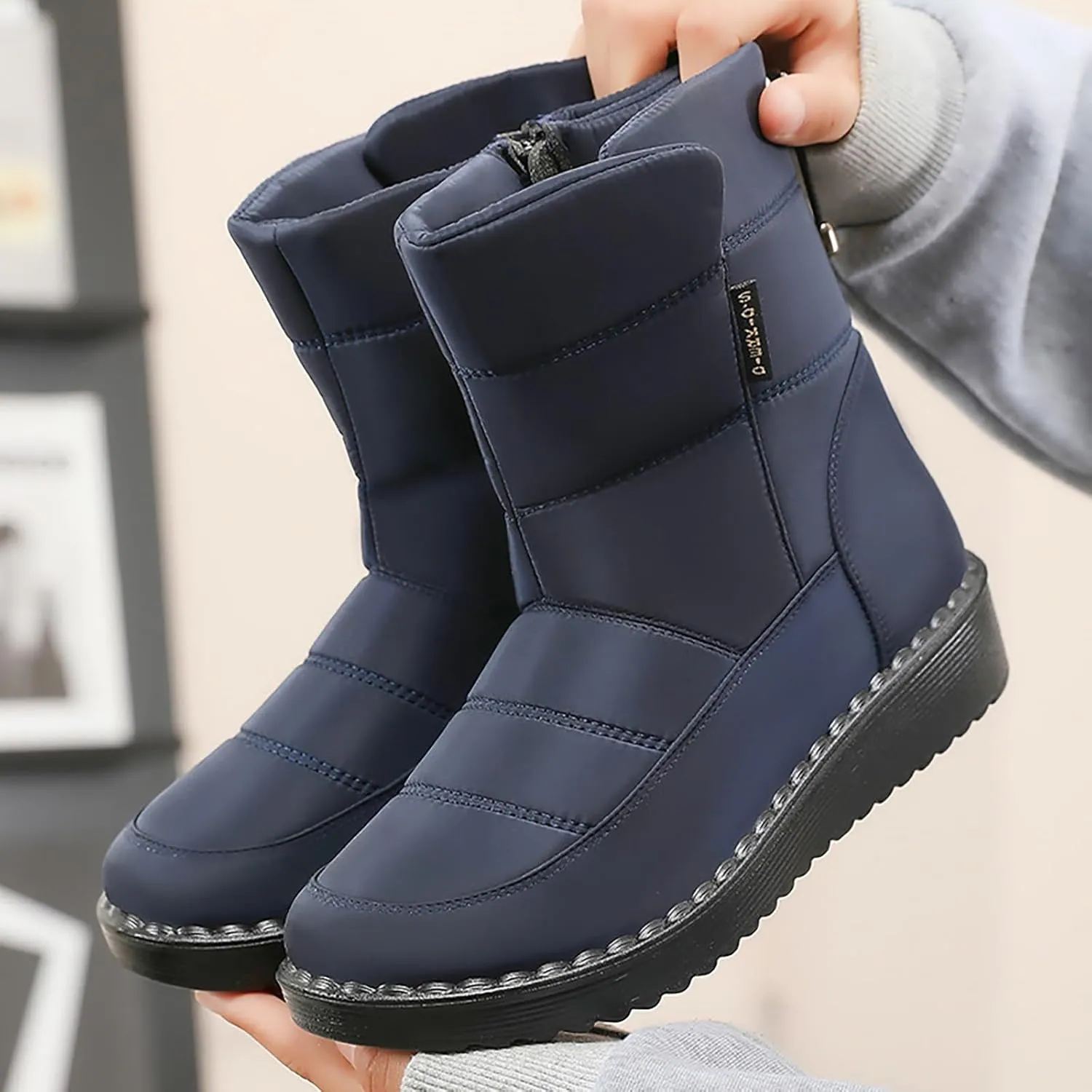 Women's Snow Boots Size 9 Women Snow Boots Size 10.5 Botas Para Mujer De Invierno Fuzzy Boots Y2K Womens Winter Duck Boots Waterproof Deals Cheap