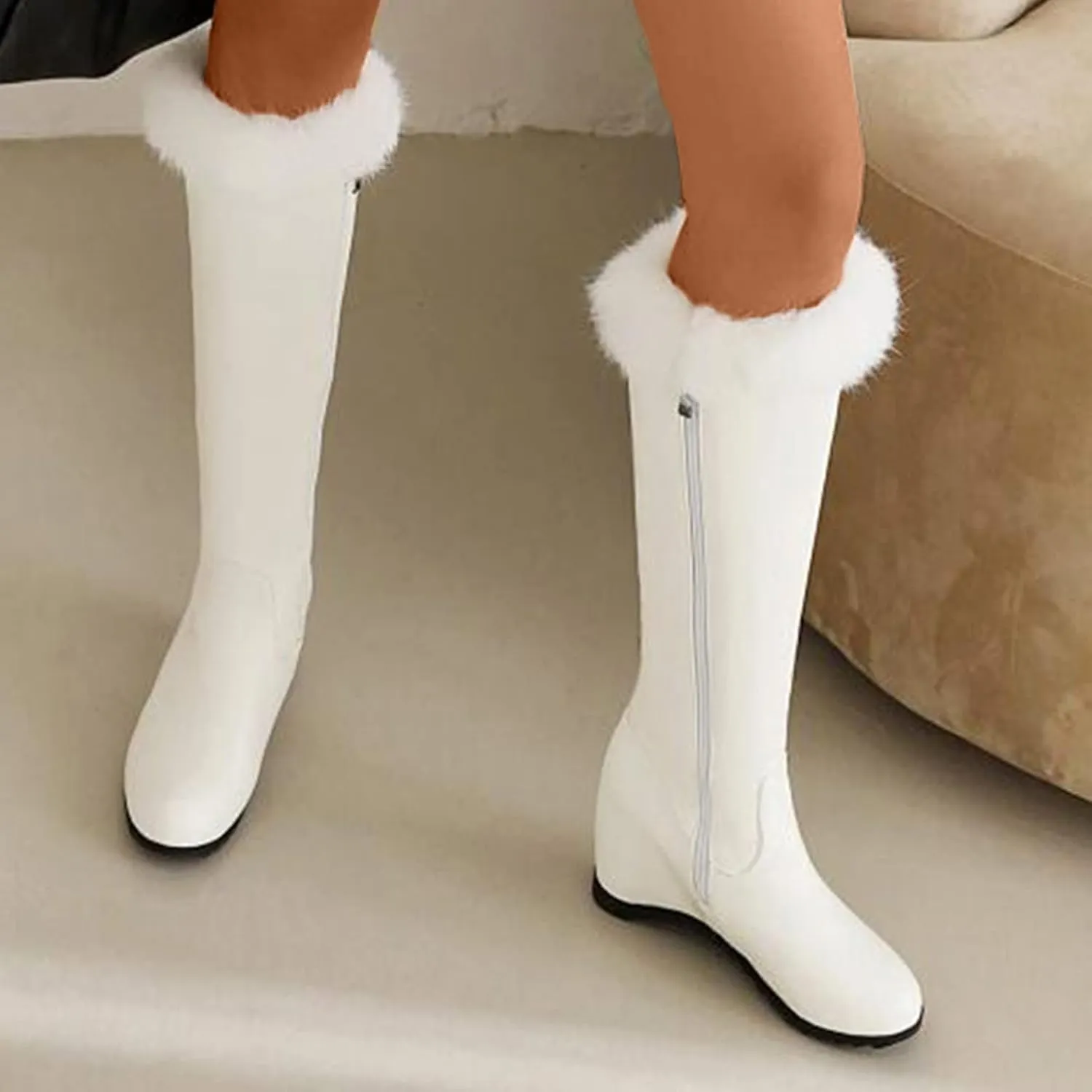 Womens Snow Boots Waterproof Snow Boots Comfortable Mid-Calf Boots Cold Weather Anti-Slip Outdoor Ankle Booties Work Boots