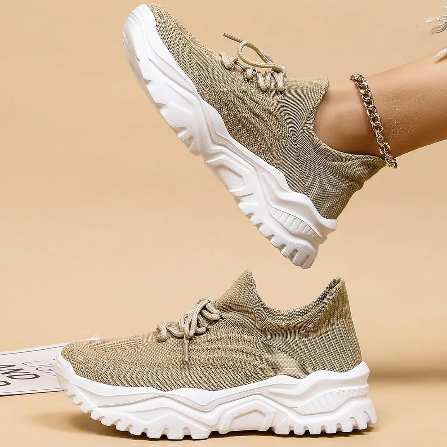 Womens Walking Shoes Sock Sneakers Comfortable Slip On Platform Running Sneaker Casual Mesh Lightweight Fashion Non Slip Tennis Athletic Shoe