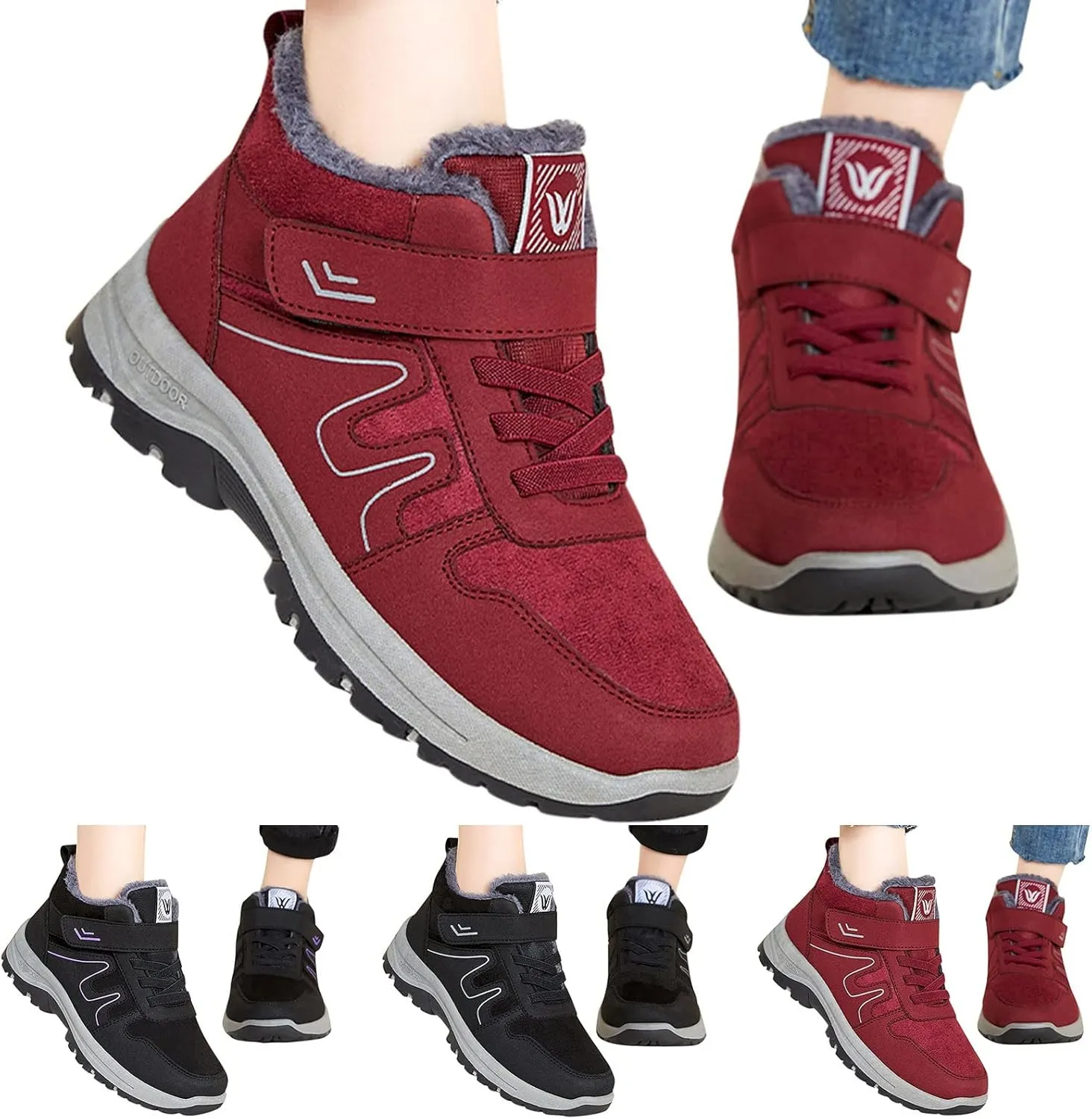 Womens Winter Shoes Wide Width Size 9.5 Woman Snow Boots Zapatos De Invierno Para Mujer Waterproof Boots for Women Women's Snow Boots Wide Calf Sales Clearance