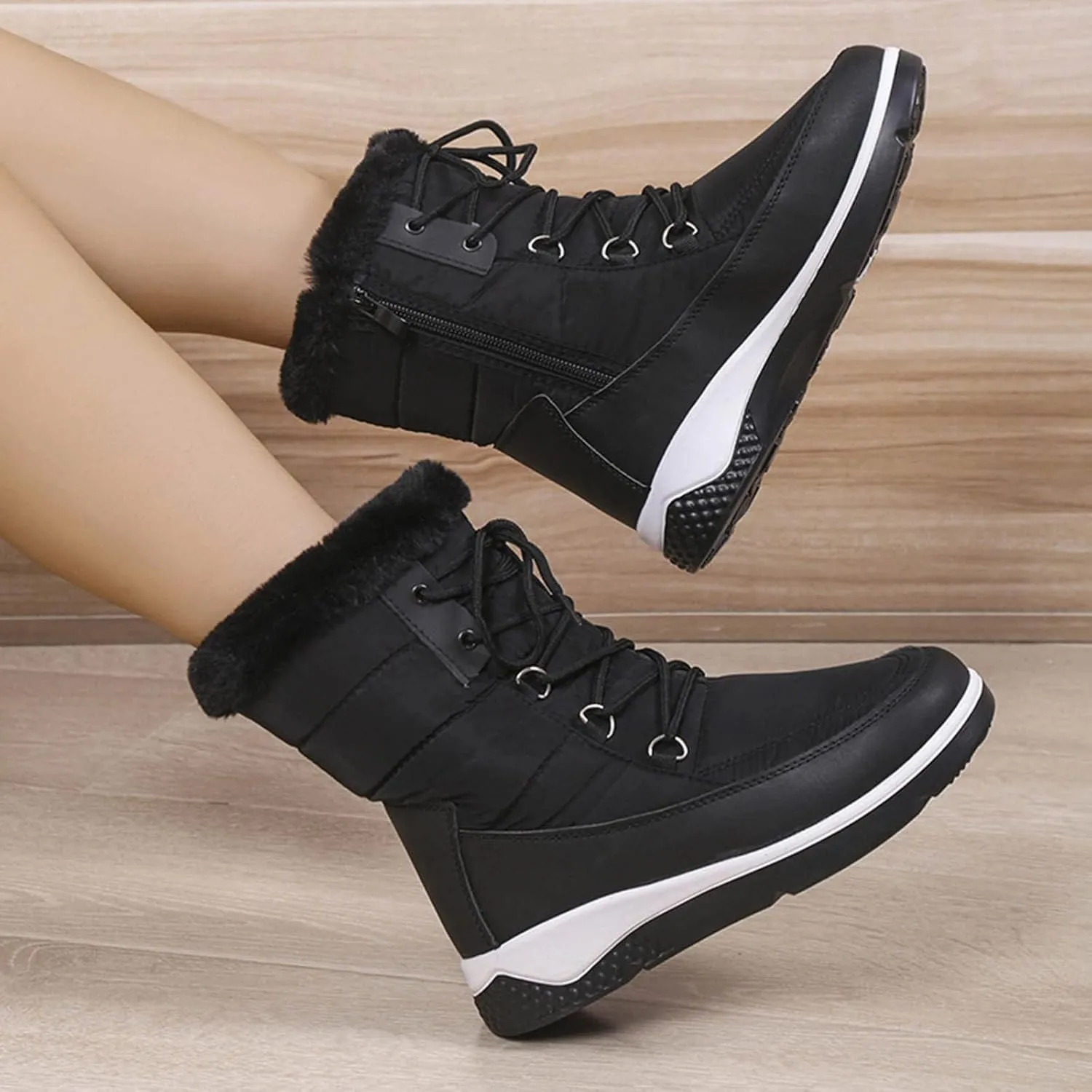 Womens Winter Snow Boots Fur Lined Womens Winter Boots Waterproof Size 12 W Winter Boots Women Size 8 Knee High Wide Width Winter Boots for Woman Wide Toe Box Women Winter Boot