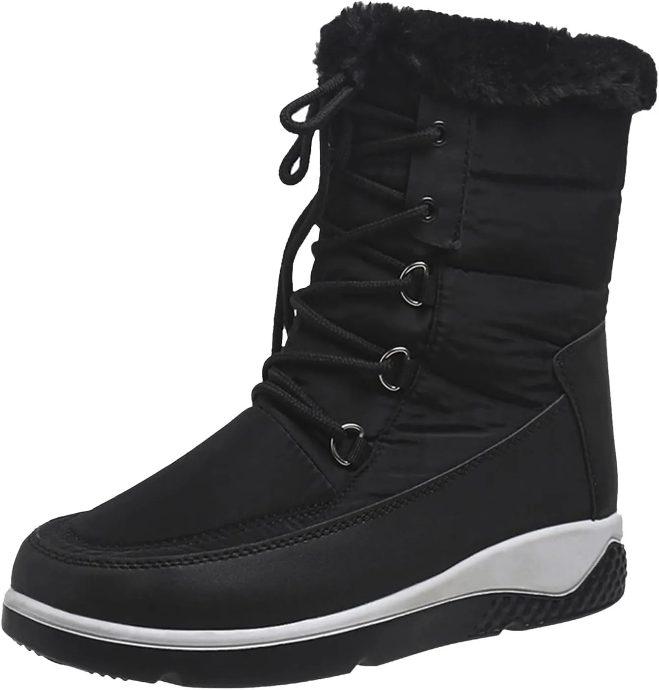 Womens Winter Snow Boots Fur Lined Womens Winter Boots Waterproof Size 12 W Winter Boots Women Size 8 Knee High Wide Width Winter Boots for Woman Wide Toe Box Women Winter Boot
